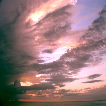 Sonnenuntergang in Campeche Mexiko Karibik
