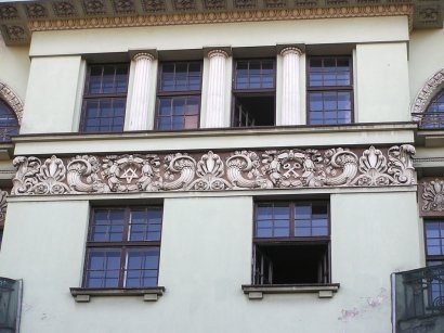 Detailaufnahme Jugendstilfassade an der Barona Iela