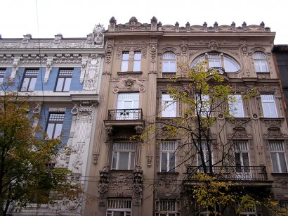 Jugendstilfassade in der Elizabetes Iela